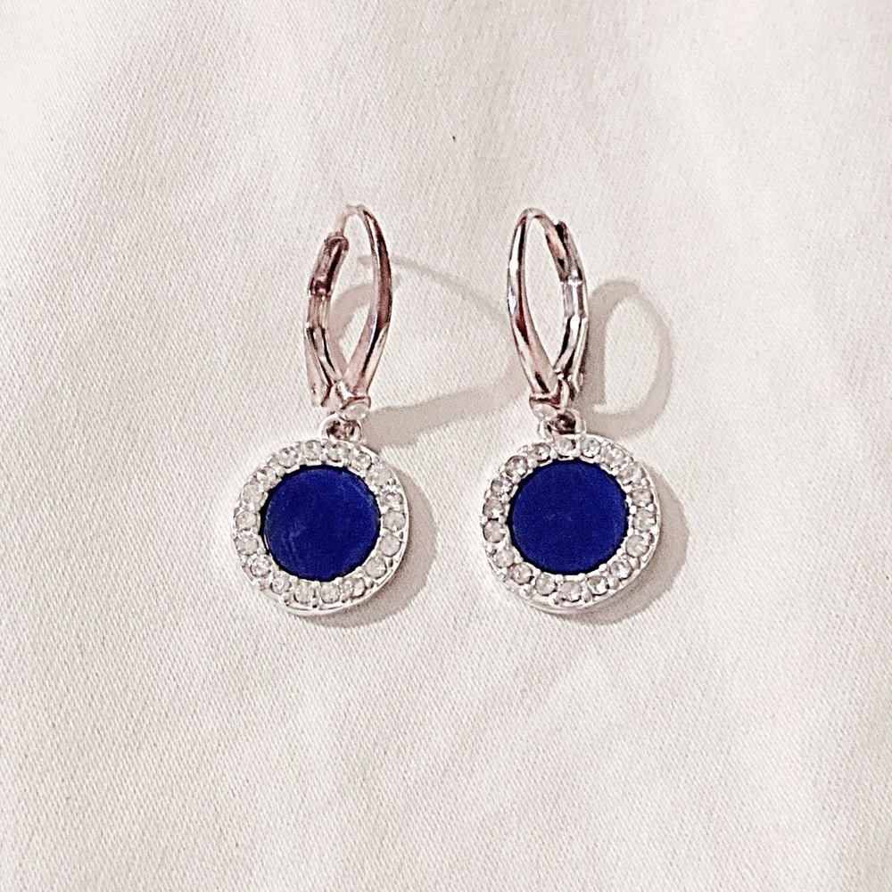 DKNY Silver Pave Drop Earrings